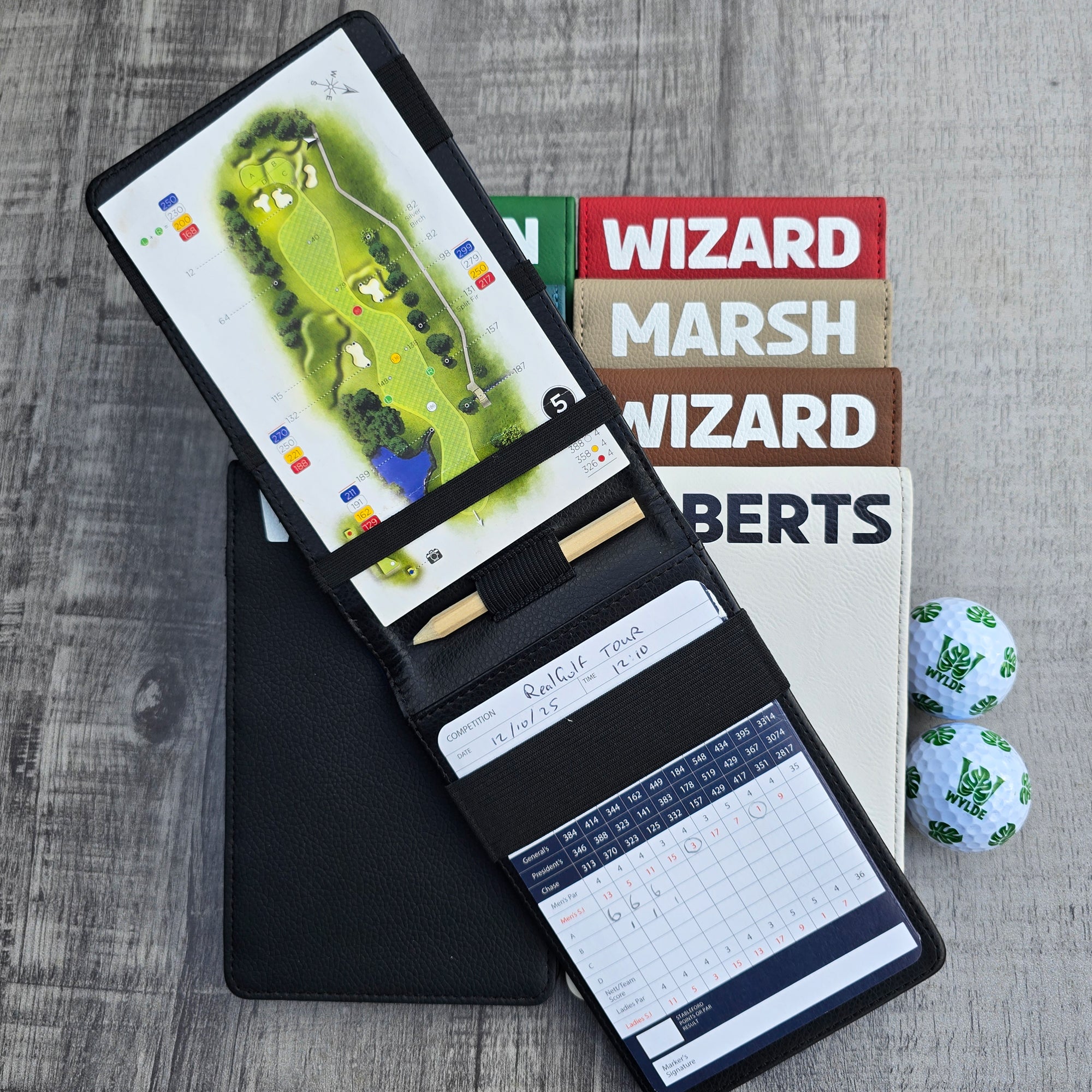 Blue Scorecard & Yardage Book Holder - Name Only