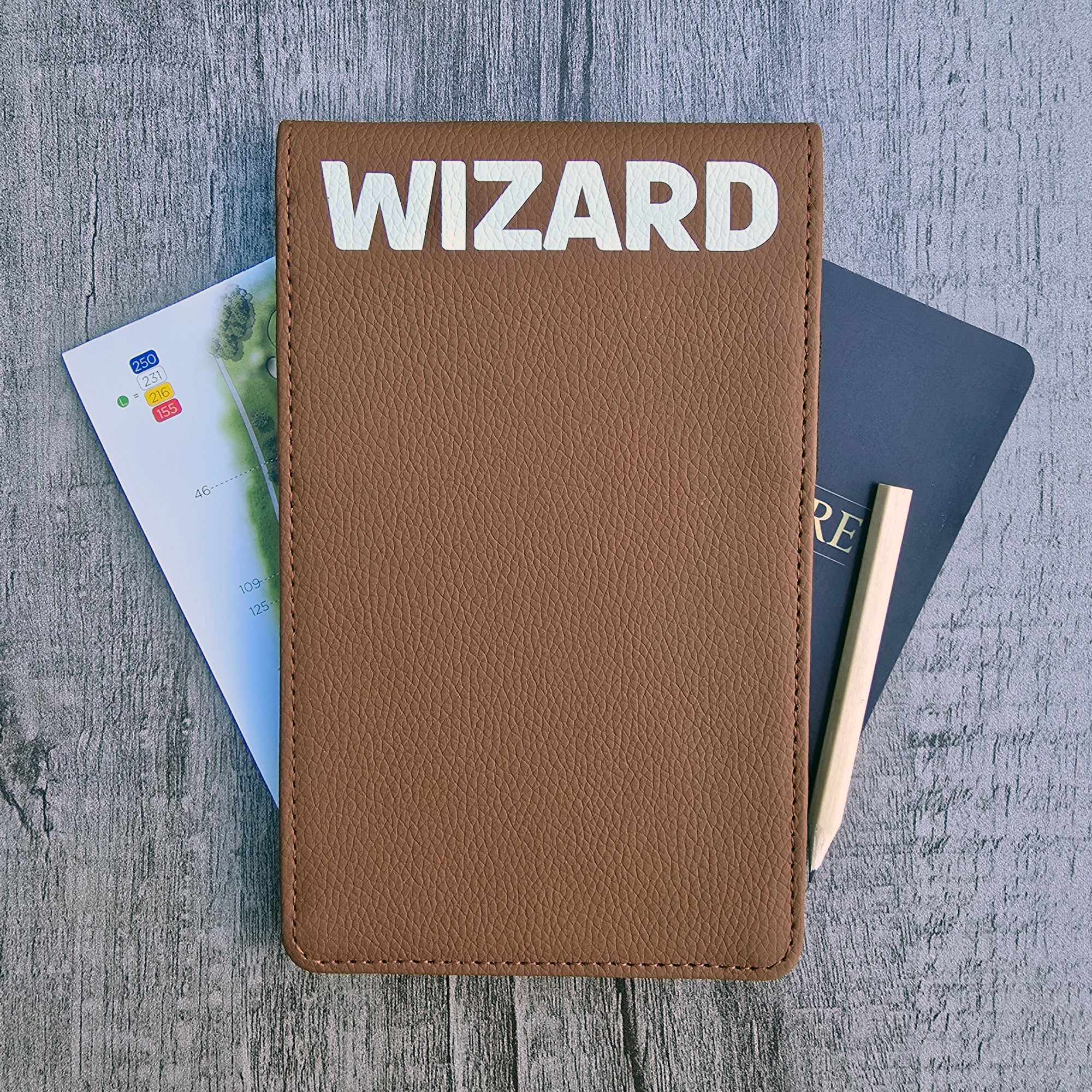 Dark Brown Scorecard & Yardage Book Holder - Name Only