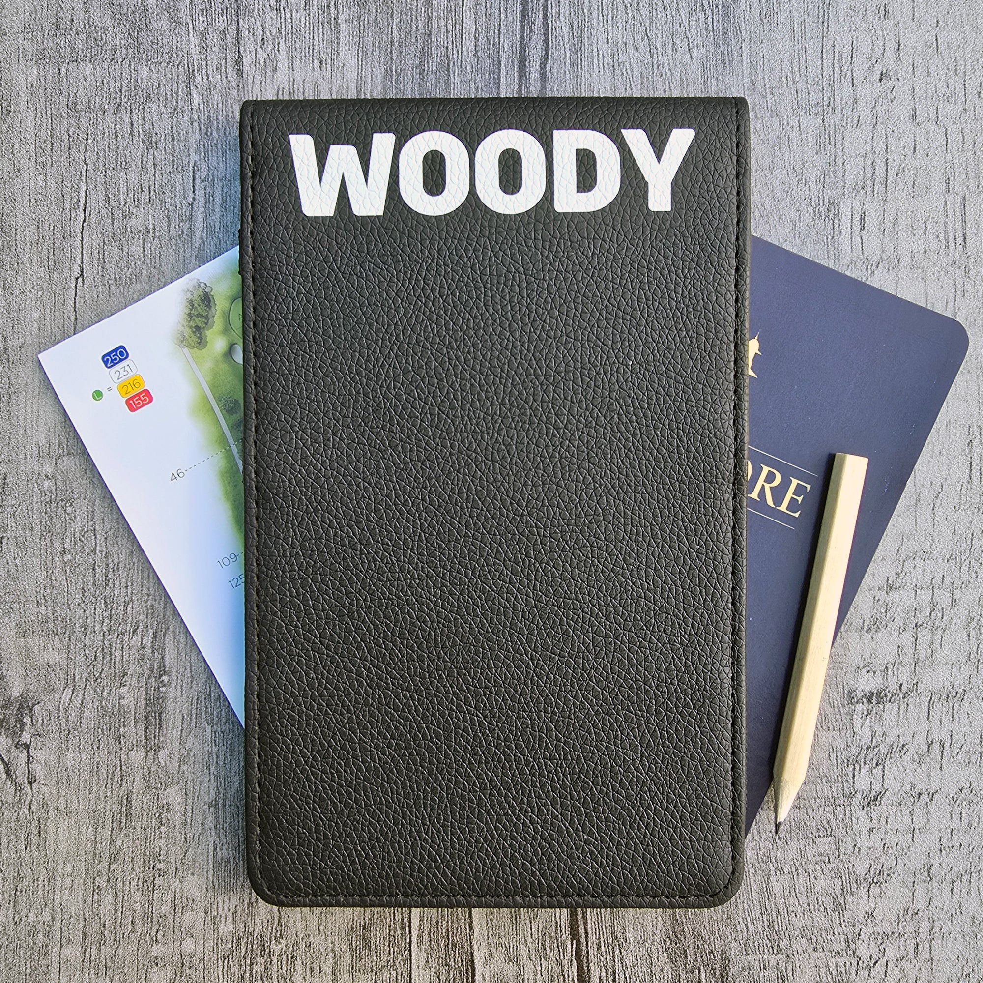 Black Scorecard & Yardage Book Holder - Name Only
