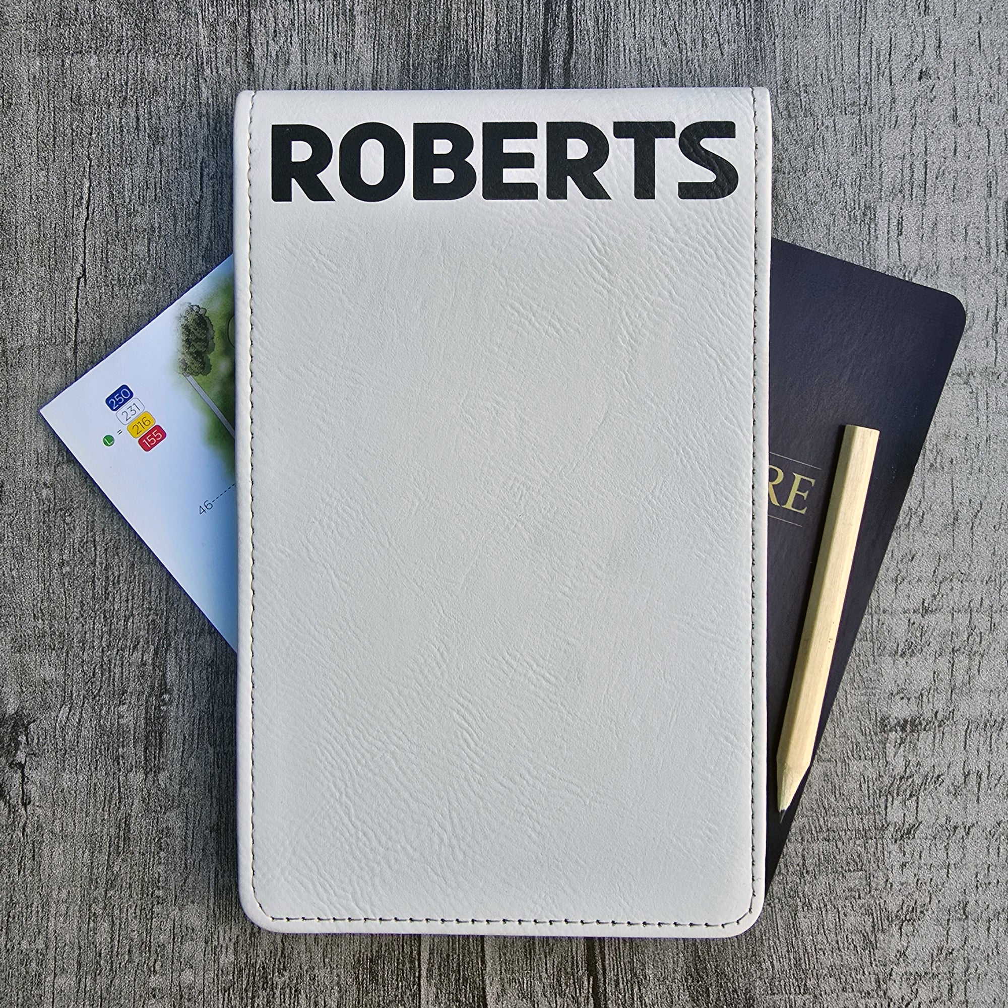 White Scorecard & Yardage Book Holder - Name Only