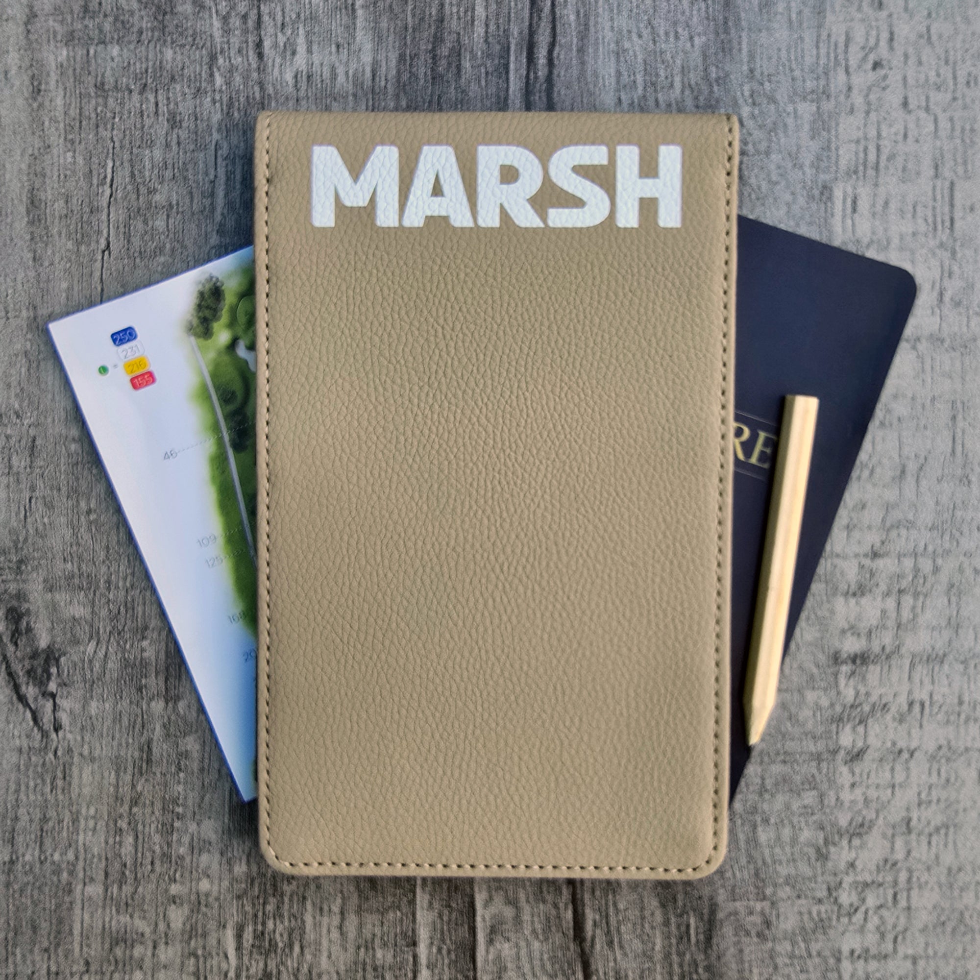 Light Brown Scorecard & Yardage Book Holder - Name Only