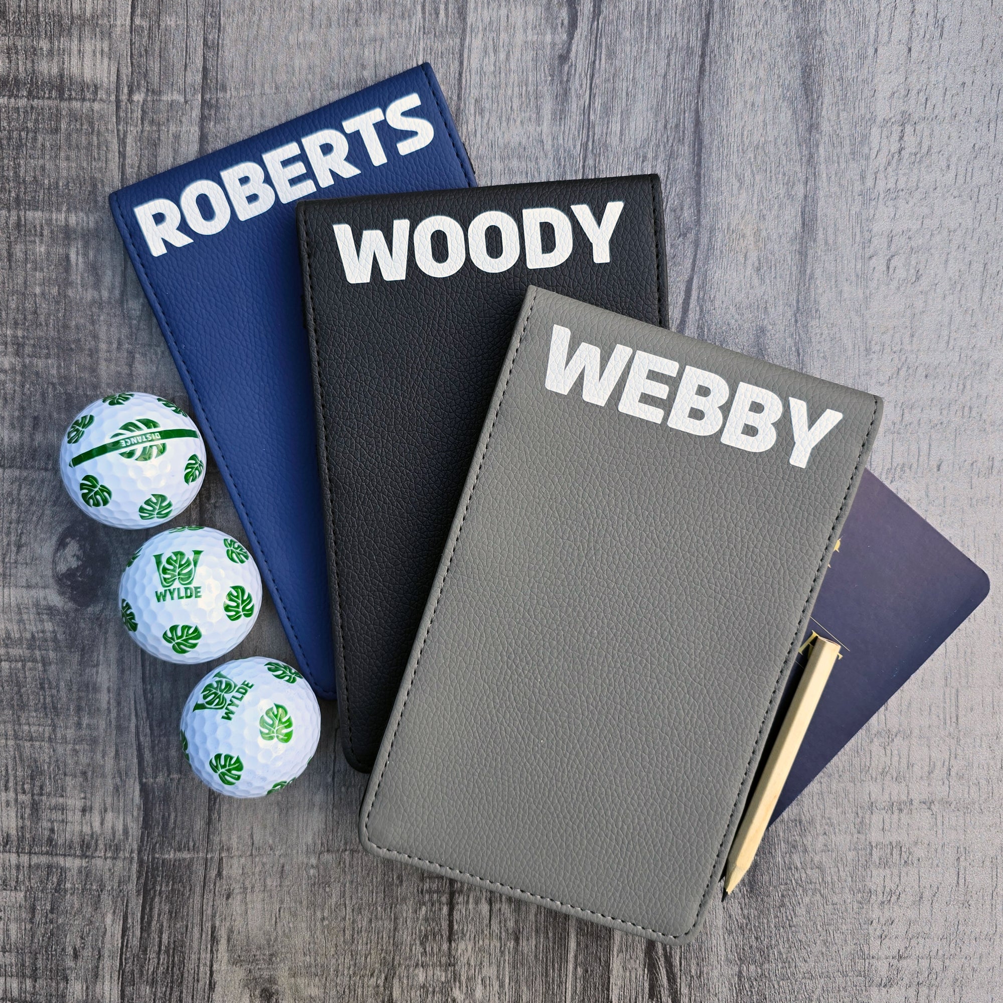 Black Scorecard & Yardage Book Holder - Name Only