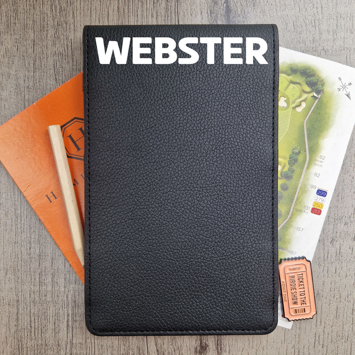 Black Scorecard & Yardage Book Holder - Name Only