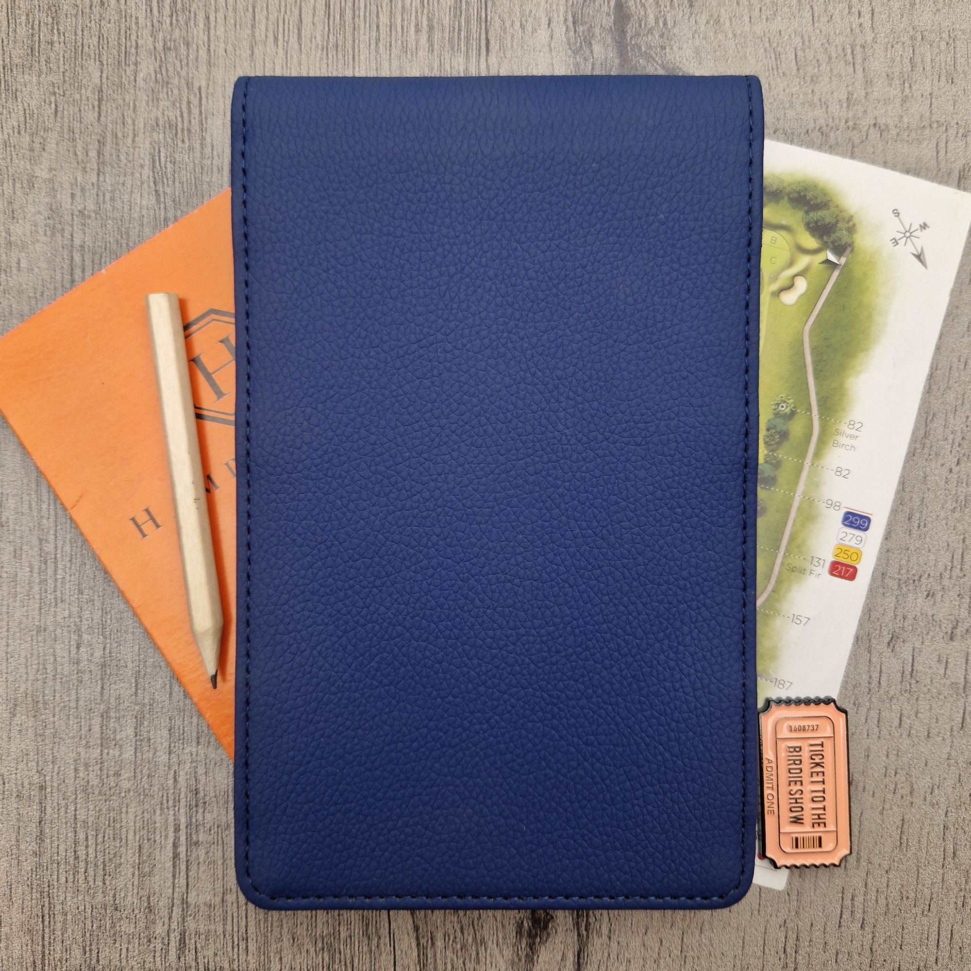 Blue Scorecard & Yardage Book Holder - Name Only