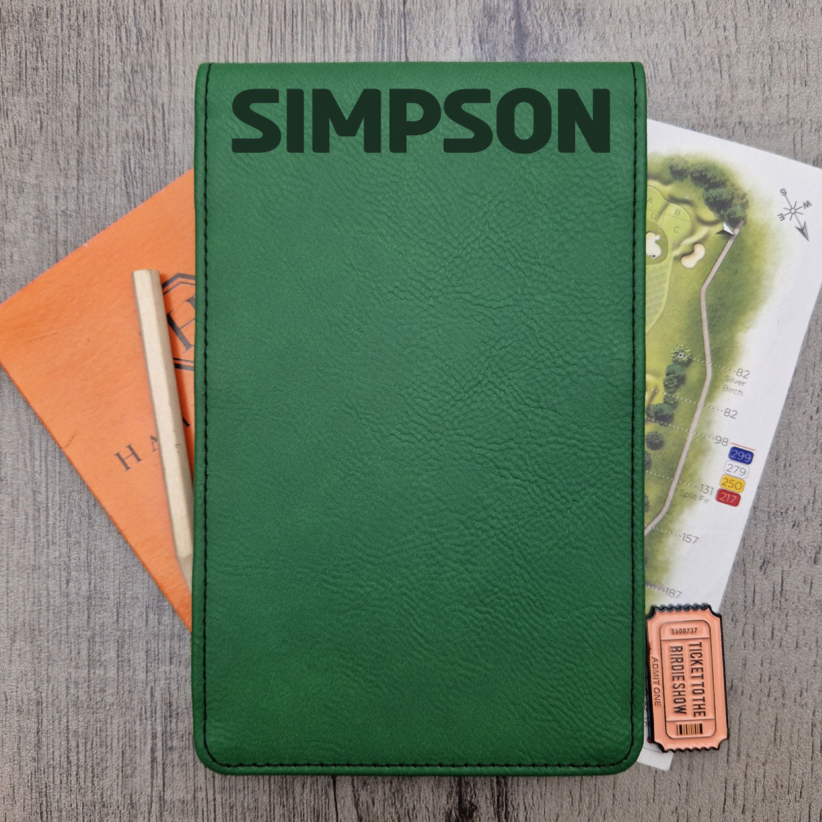 Masters Green Scorecard & Yardage Book Holder - Name Only