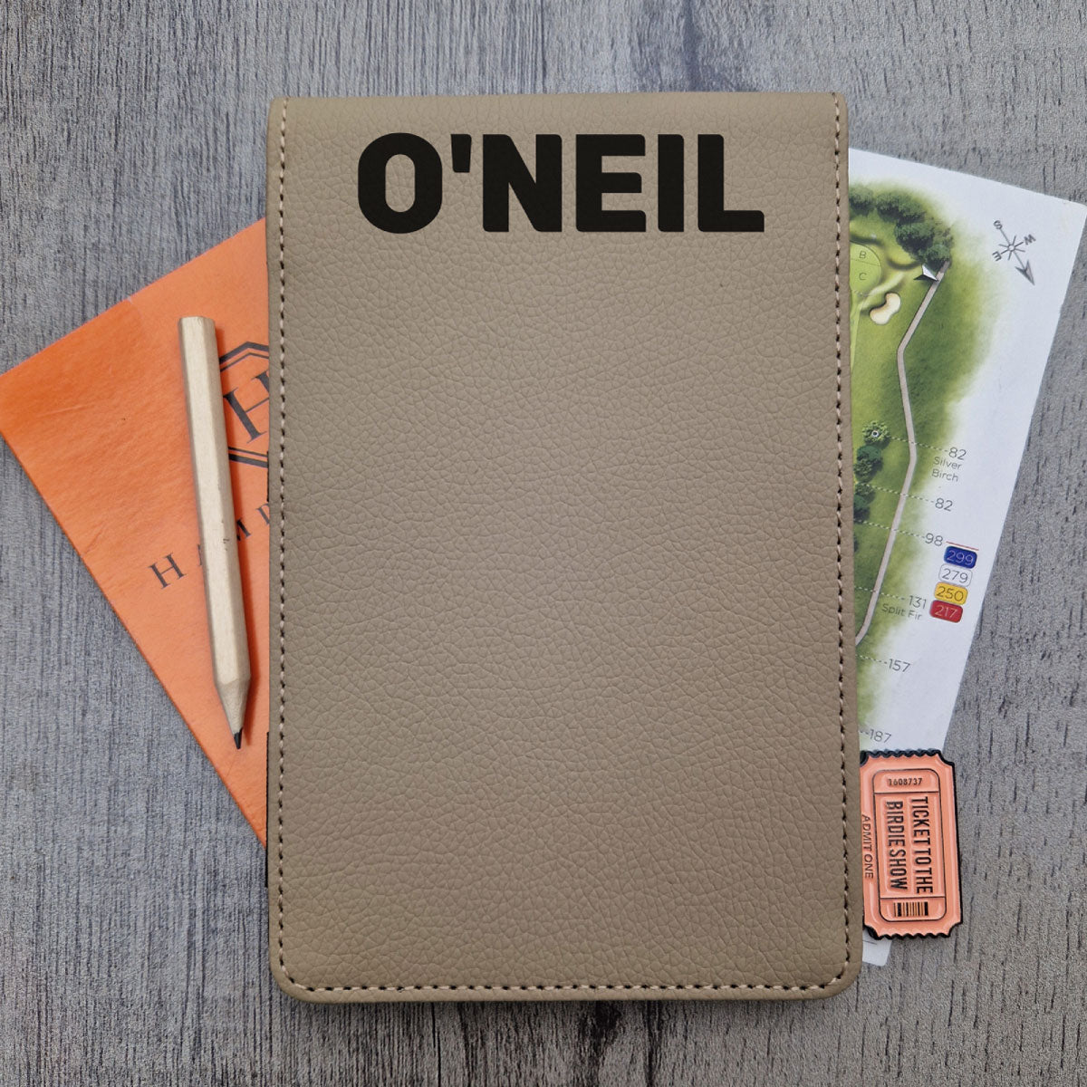 Light Brown Scorecard & Yardage Book Holder - Name Only
