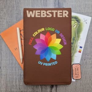 Dark Brown Scorecard Holder with Name & Logo