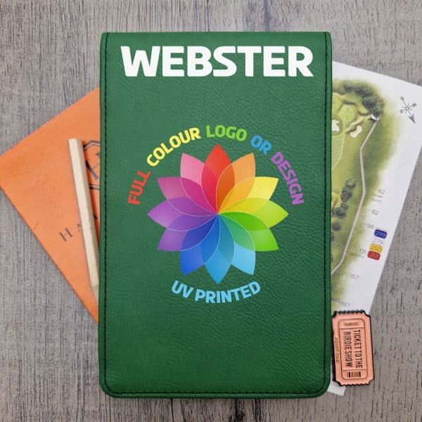 Green Scorecard Holder with Name & Logo