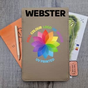 Light Brown Scorecard Holder with Name & Logo
