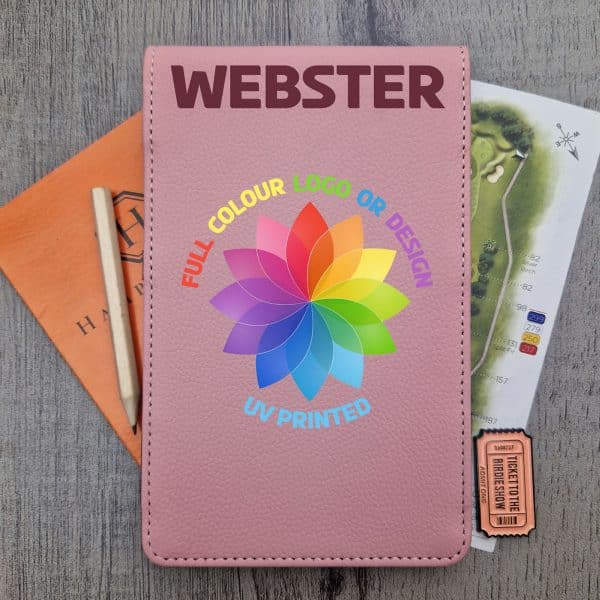 Pink Scorecard Holder with Name & Logo