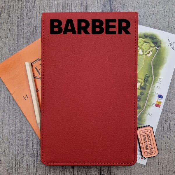 Red Scorecard Holder with Name