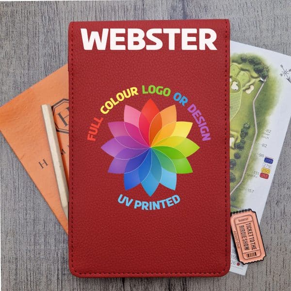 Red Scorecard Holder with Name & Logo